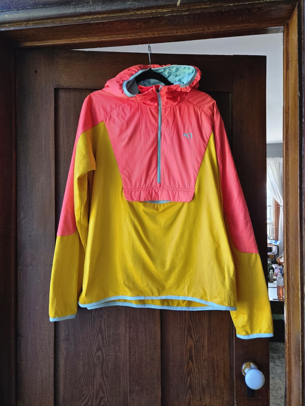 Kari Traa Colorblock Hooded Pullover - Pink & Yellow